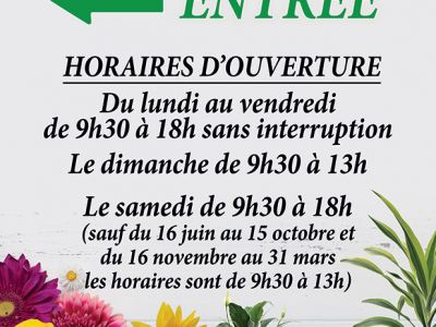 Panneau Evras Entree Horaires